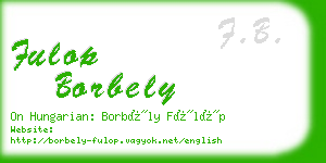 fulop borbely business card